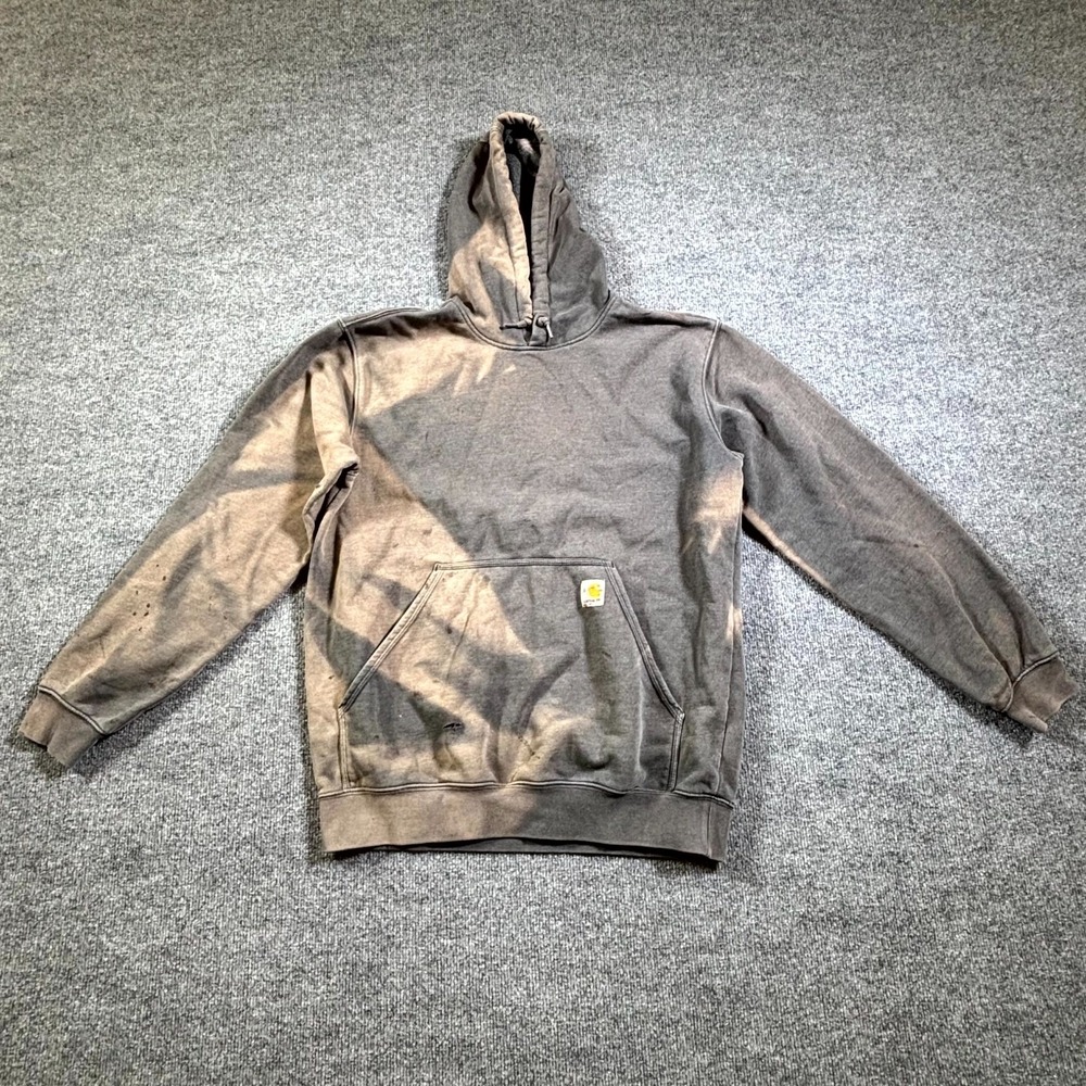 Carhartt Marquette Hoodie Men Medium Gray Loose Fit Fleece Lined Kangaroo Pocket
